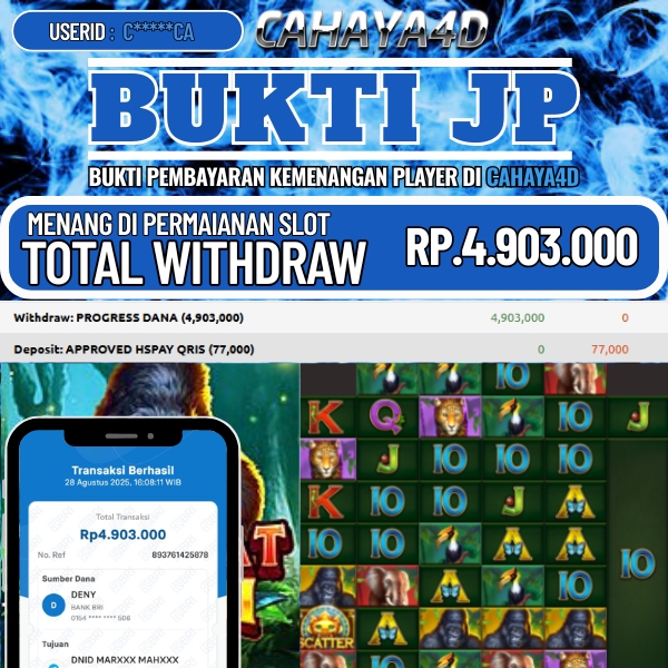 Bukti Kemenangan Slot Cahaya4d