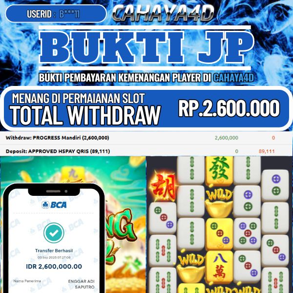 Bukti Kemenangan Slot Cahaya4d