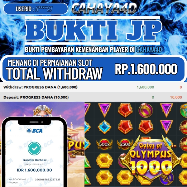 Bukti Kemenangan Slot Cahaya4d