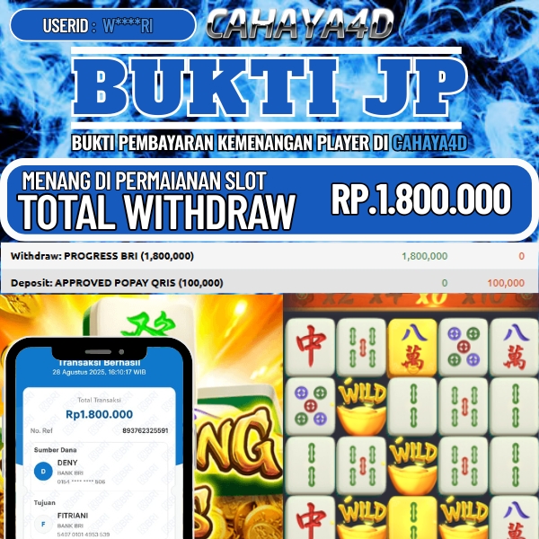 Bukti Kemenangan Slot Cahaya4d
